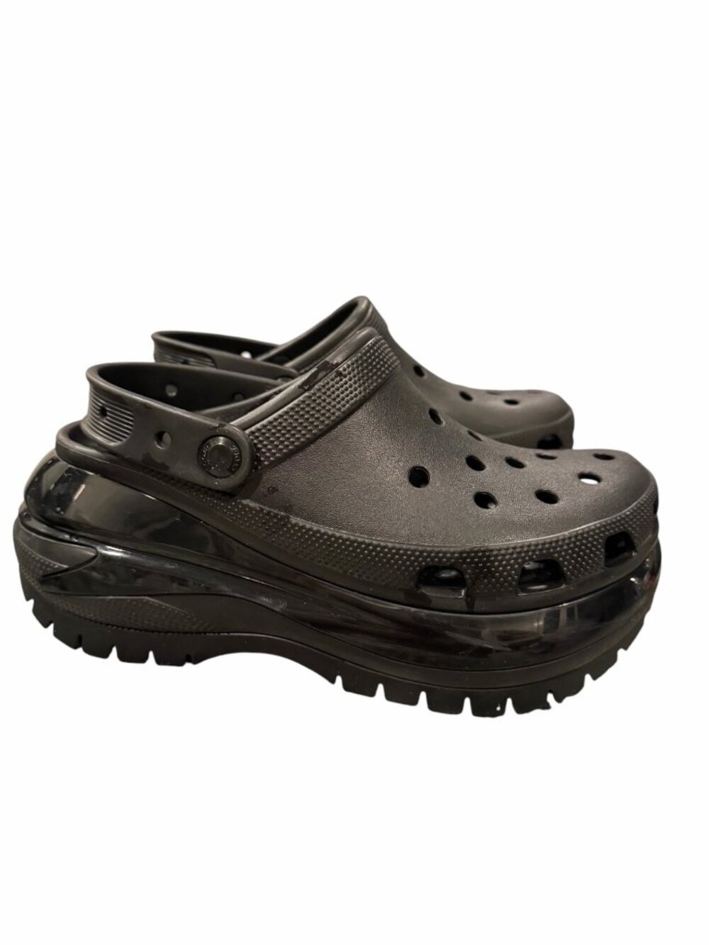 Crocs Mega Crush Clog Platform Shoes Black Women’s Size 9 Chunky Lug EUC